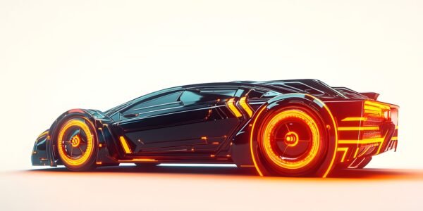Glowing Sports Car